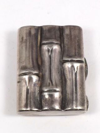 Vintage Tiffany & Co 925 Sterling Silver Small Bamboo Trinket Pill Box 23.  6g J6 2