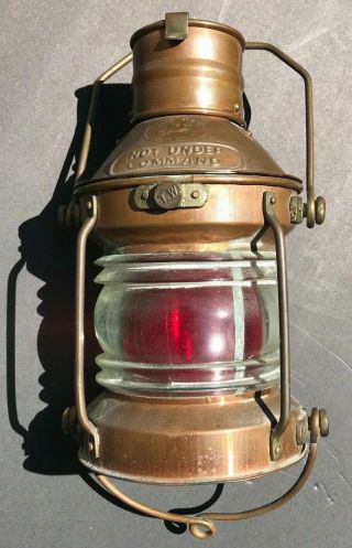 Vintage Tung Woo Lantern Not Under Command Copper Light Port Hong Kong