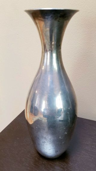 Vintage Juventino Lopez Reyes Sterling Silver Mcm Vase Mid Century Modern Mexico