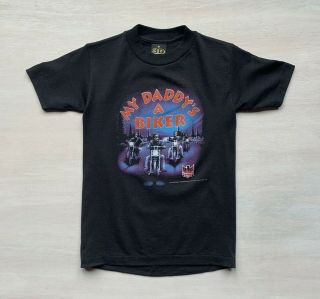 Vintage 90s Kids 3 Emblem Medium T - Shirt American Biker Deadstock Harley Rare