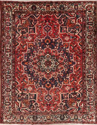 Vintage Floral Oriental Area Rug Traditional Hand - Knotted Wool Red Carpet 10x13