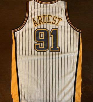 Rare Vintage Reebok NBA Indiana Pacers Ron Artest Metta World Peace Jersey 2