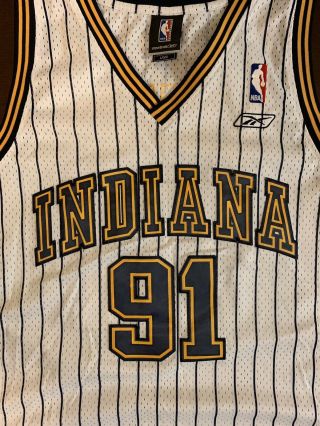 Rare Vintage Reebok NBA Indiana Pacers Ron Artest Metta World Peace Jersey 3