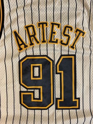 Rare Vintage Reebok NBA Indiana Pacers Ron Artest Metta World Peace Jersey 4