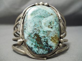 Very Important Vintage Navajo Montezuma Turquoise Sterling Silver Bracelet