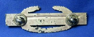 WWII Sterling Army Combat Infantry Badge With Sterling Clutchbacks 2
