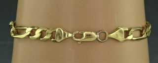 A CLASSIC VINTAGE ITALIAN 14K SOLID YELLOW GOLD 7mm FIGARO LINK 8 3/4 