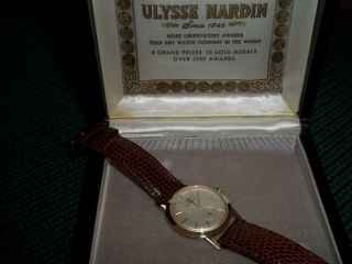 Vintage Ulysse Nardin 14k Gold Mens Chronometer Watch