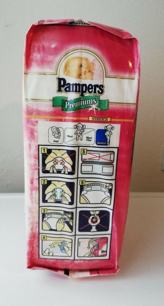 Vtg Pampers Premiums Stretch 26 Girls Diaper Sz Junior XL 12 - 25Kg,  26 - 55Lbs RARE 5
