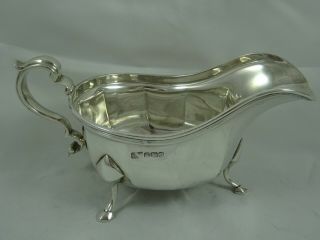 Large,  Art Deco Solid Silver Sauce Boat,  1934,  281gm