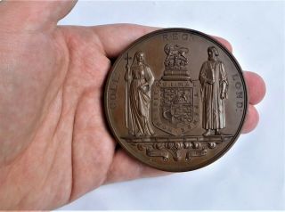 No Resrv 1906 Large Kings College London Bronze Medal Medallion Vintage Antique