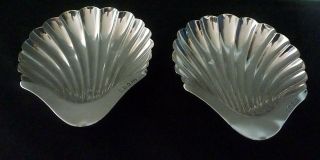 George V English Sterling Silver Clam Shape Dishes By Atkin Bros 1926