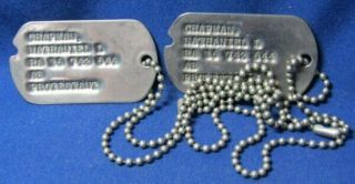 Wwii 1942 - 1944 Army Dog Tags Set With Bead Chain Unique Tetanus Mark