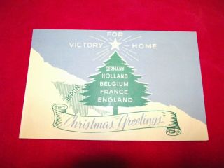 Blank Wwii 1944 30th Division 119th Infantry Christmas Card Battle Of The Bulge