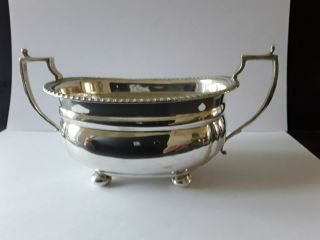 Heavy Stylish Silver Sugar Bowl Birmingham 1938