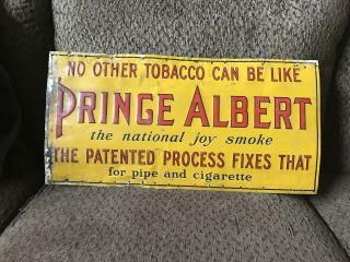 Vintage Rare 1920s Prince Albert No.  3 Metal Embossed Tobacco Sign