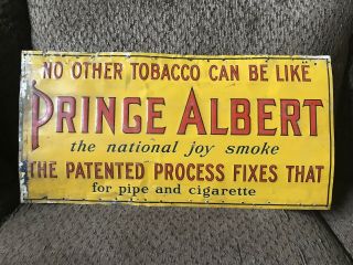 Vintage RARE 1920s Prince Albert No.  3 Metal Embossed tobacco sign 2