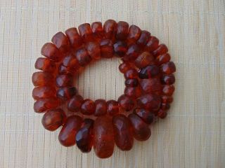 Old 1900 - 20 Natural Baltic cognac honey AMBER faceted beads Necklace 134 grams 4