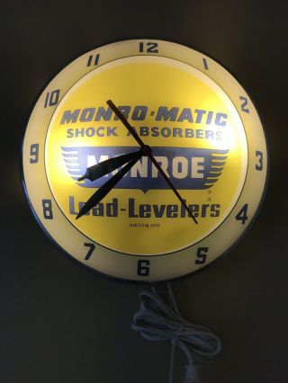 Vintage Monroe - Matic Shock Absorber Double Bubble Electric Clock