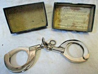 Vintage H & R Arms Handcuffs Pat.  1,  984,  677 W Key Box