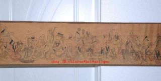 Chinese Old Paper Painting Scroll Of Hundred Buddha b01 3
