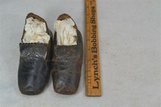 Antique Shoes Child Early Leather 18th 19thc Pre Civil War 1700 Vg