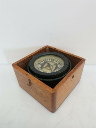 Vintage Northwest Instruments Gyroscope Maritime Compass & Wood Case Seattle Wa