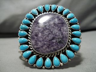 Important Huge Vintage Navajo Tanya Rafael Turquoise Sterling Silver Bracelet
