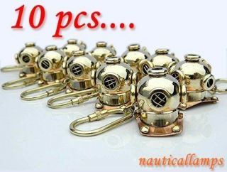 Brass Mini Divers Helmet Antique U.  S.  Navy Mark V Helmet Keychain 10PC 2