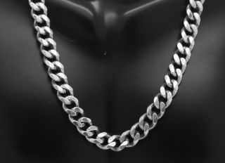 Solid Sterling Silver/925 7mm Heavy Cuban Link Mens Chain Necklace - 20 "