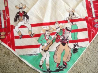 Vtg 30 ' s 40 ' s Western Cowboy ranch hanky handkerchief bandana 2