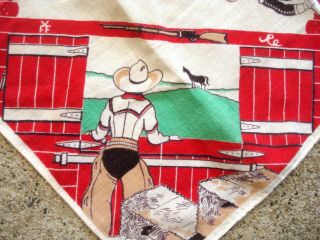 Vtg 30 ' s 40 ' s Western Cowboy ranch hanky handkerchief bandana 4