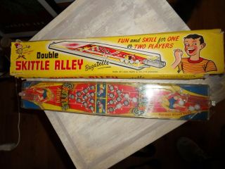Double Skittle Alley Bagatelle 1950s Marx Toys 53cm Box