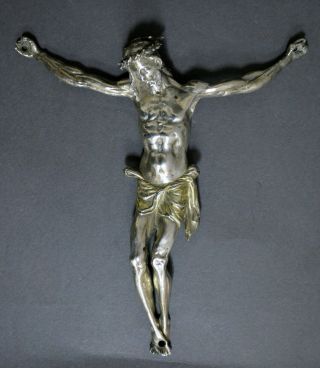 Gr8 Quality Antique Hand Chased Continental Mannerist Solid Silver Christ Corpus