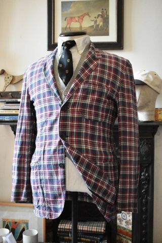 Stunning Vintage Ralph Lauren Rrl Ivy Style Madras Blazer Jacket Size M 40r Mod