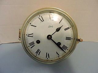 Vintage Schatz Brass Ships Bell Clock W/key