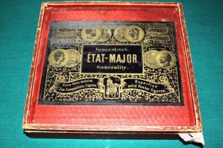 1082,  Etat Major Circa 1920 Very Rare W Orig Box @60 Mm Soldier Pewter Figures