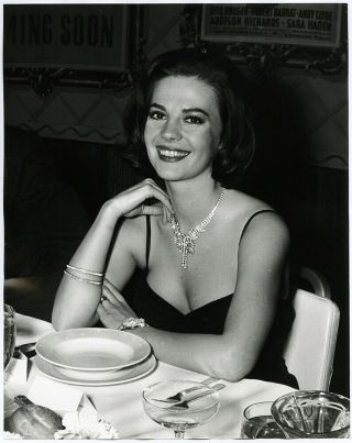 Vintage 1960s Large Format Posed Candid Natalie Wood Dinner Party Photograph