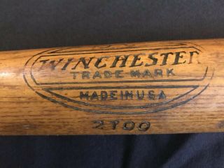 1920s (?) Winchester Arms Antique Wood Baseball Bat Model 2700