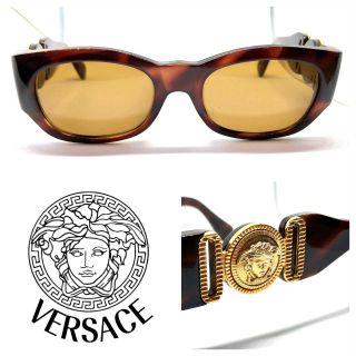 Rare Gianni Versace Mod.  413/a Col.  900 Vintage Sunglasses Rihanna Migos Gold