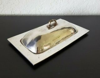 Vtg Deco Mid Century Perlita Taxco Sterling Silver 925 Covered Butter Dish 240gr