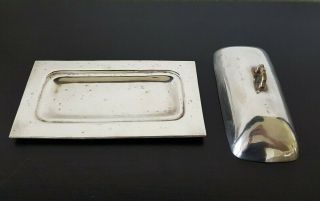 VTG Deco Mid Century PERLITA TAXCO STERLING SILVER 925 Covered BUTTER DISH 240gr 5