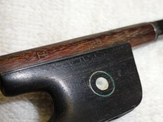 Antique German Full Octagon Violin Bow Franz Silver Mount