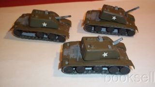 THREE AND VINTAGE 1960S HO SCALE SP GIANT PLASTICS CORP.  WWII TANKS 2