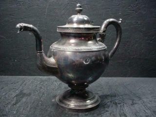 Noblespirit (3970) Antique Silver/ Brass Tea Kettle With Bird Beak