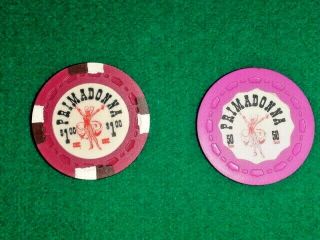 Vintage Primadonna Casino Chips One Dollar And 50 Cent