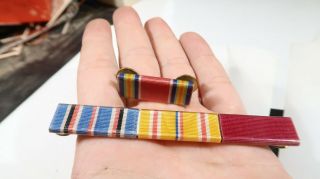W Wwii Usmc Usn Navy Marine Corps 0.  5 Wide Ribbon Bars