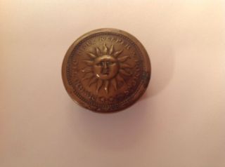 19th C Brass Compass Put Out By Hunter And Co Book Sellers Hinsdale Nh