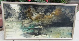 Fine Vintage Mid Century Abstract Painting Ray Friesz Listed Artist Like Pollock