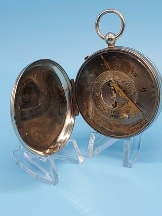 Vintage Compass With Sundial Pocket Watch Style